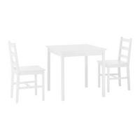 Sitzgruppe Holz Matias Weiß, Kiefer - Weiß, MODERN, Holz (75/75/73cm) - Bessagi Home