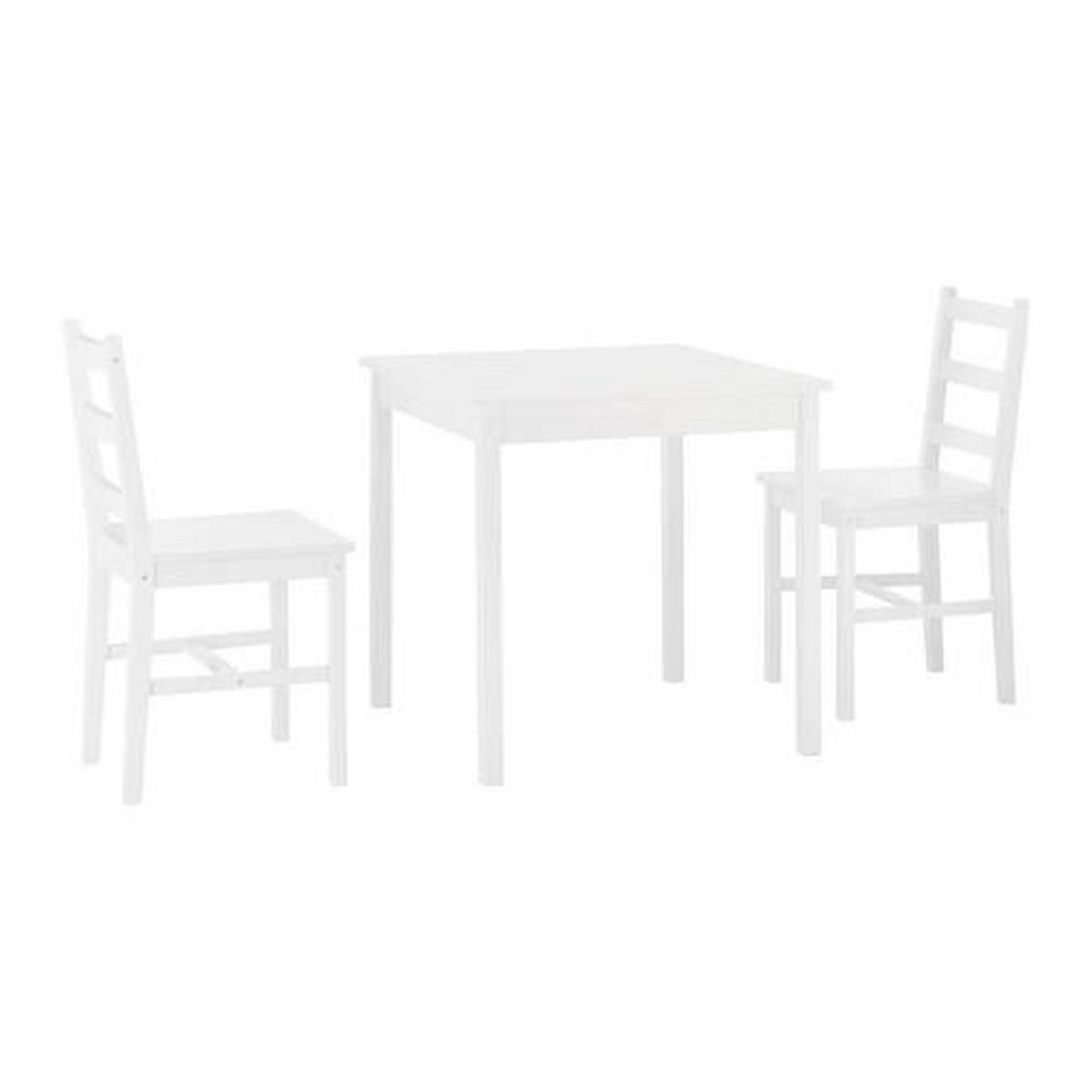 Sitzgruppe Holz Matias Weiß, Kiefer - Weiß, MODERN, Holz (75/75/73cm) - Bessagi Home