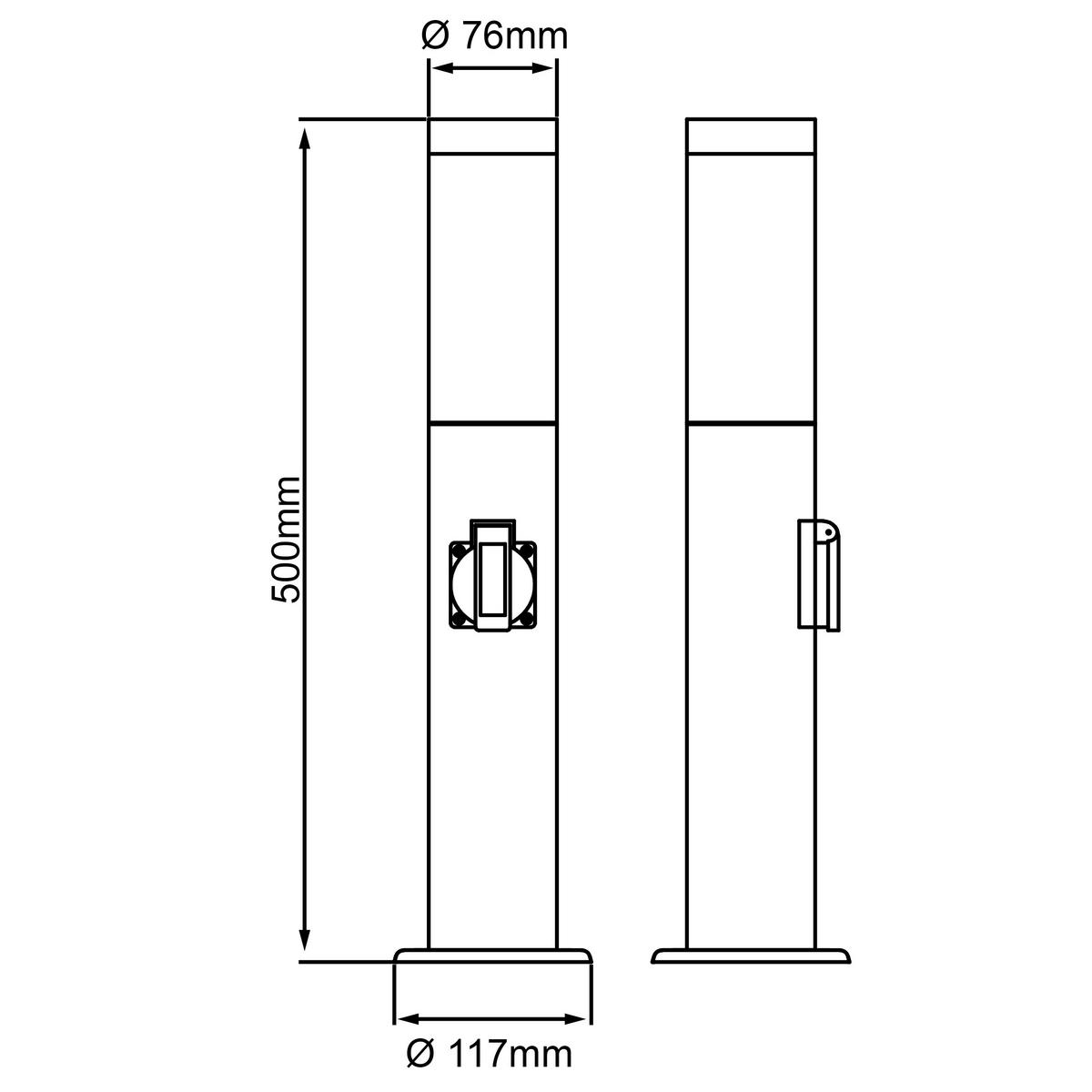Sockelleuchte Chorus Edelstahlfarben max. 40 Watt - Edelstahlfarben, KONVENTIONELL, Kunststoff/Metall (7,5/49,5cm) - Brilliant