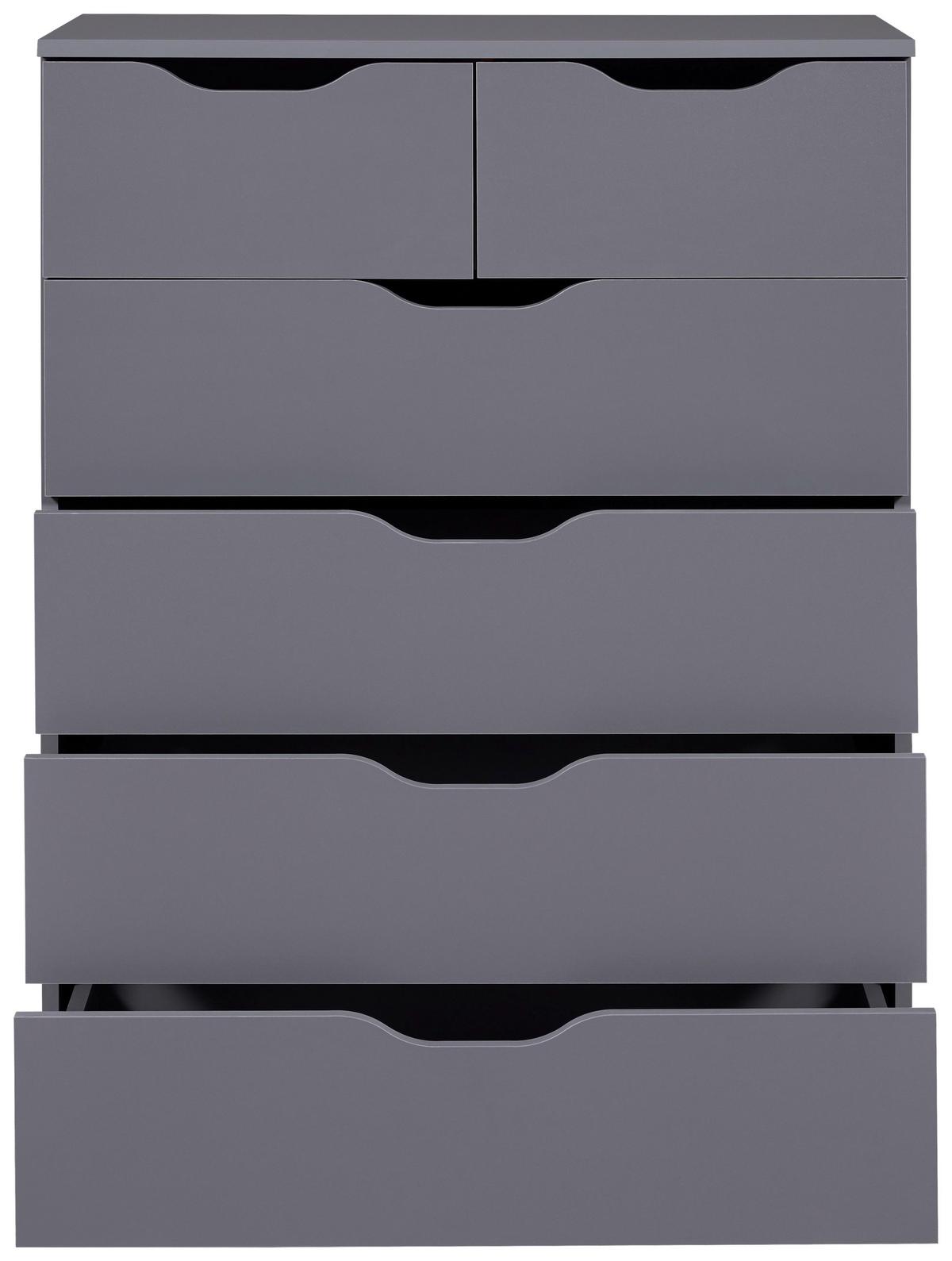 Kommode Silenzia Graphit - Graphitfarben, Design, Holzwerkstoff (82/112/40cm) - Livetastic