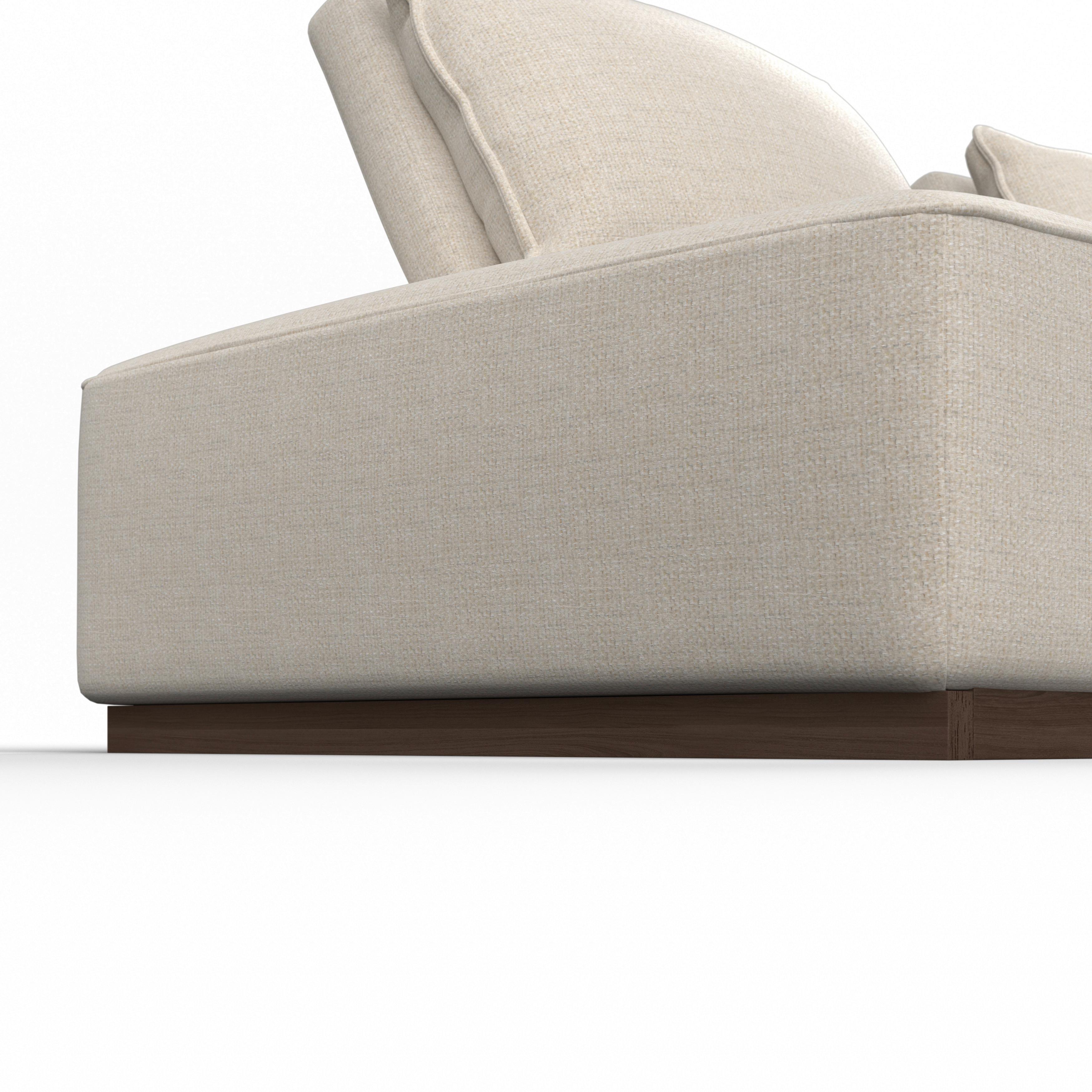 2-SITS SOFFA CHRISTINA - beige/valnötsfärgad, Modern, trämaterial/trä (215,5/87/106cm) - Bessagi Home