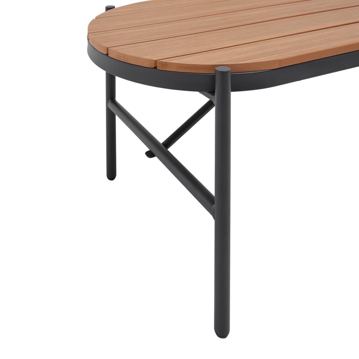 Loungegarnitur Zophia Grau Outdoorstoff/Metall/Glas - Dunkelgrau/Schwarz, MODERN, Glas/Kunststoff (150/68/70cm) - Bessagi Garden