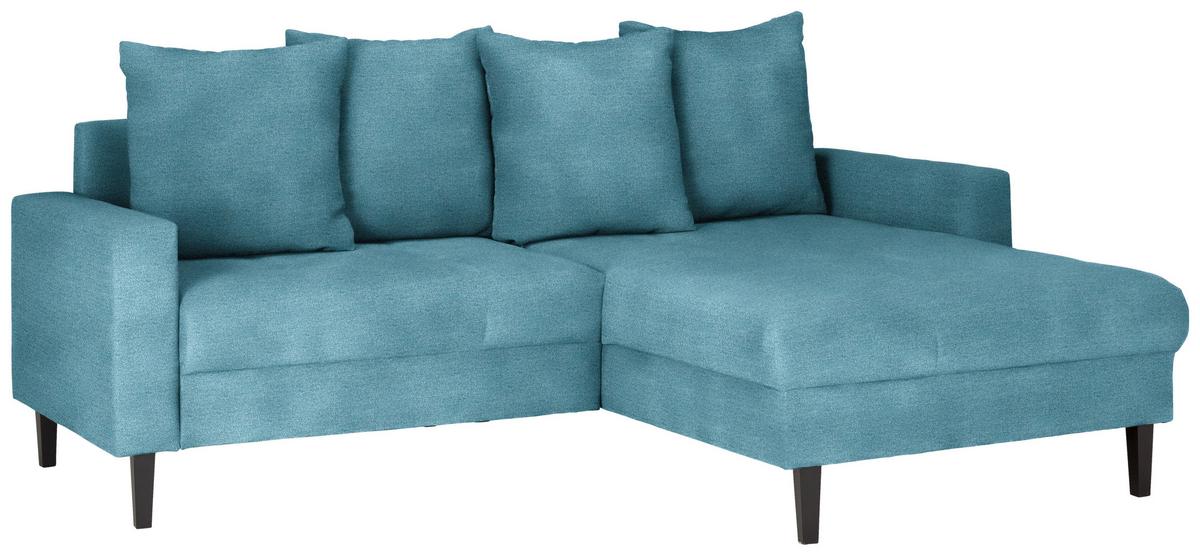 Ecksofa Boston Blau - Blau/Schwarz, KONVENTIONELL, Holz/Textil (215/92/160cm) - Based