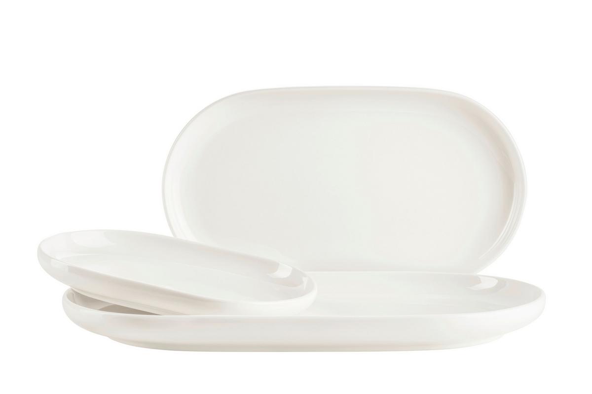 SERVIERPLATTEN-SET 934164 SERVIERPLATTENSET TAYA - Weiss, Basics, Keramik - Mäser