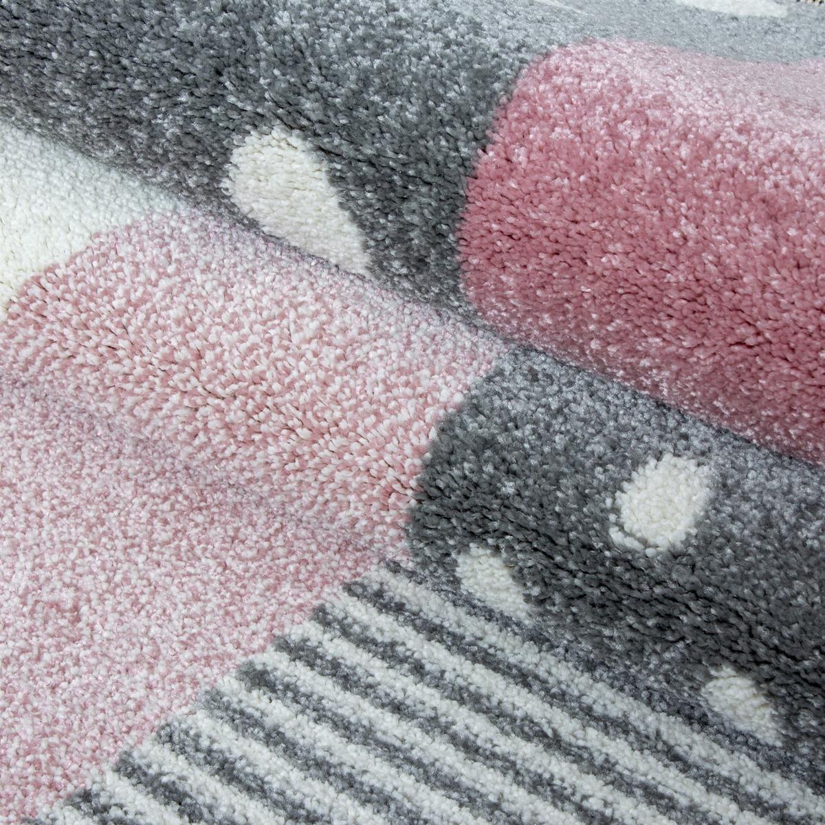 Kinderteppich Kids Grau/Weiß/PInk ca. 80x150cm - Pink/Weiß, Trend, Textil (80/150cm)