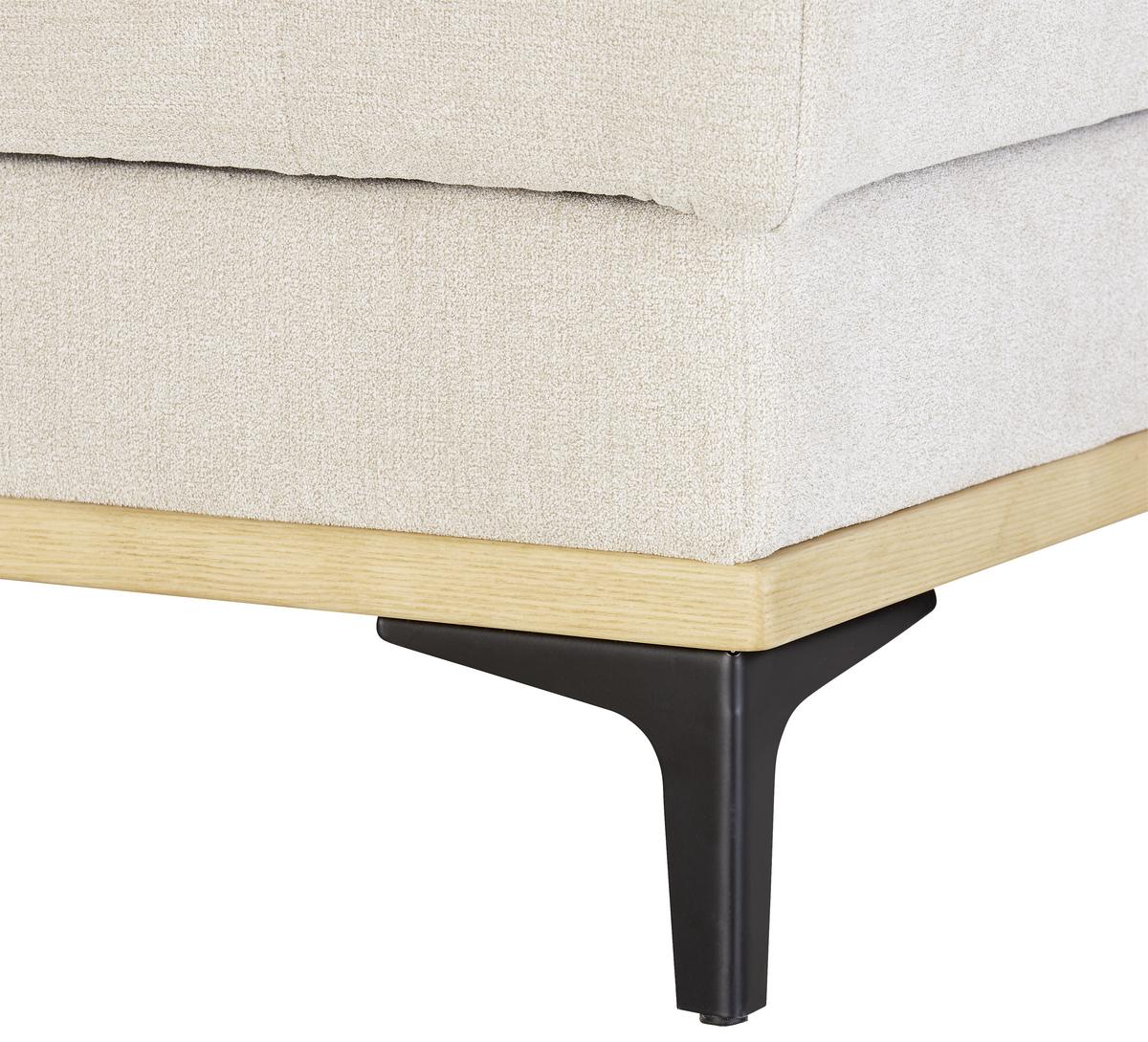 Ecksofa in Beige mit Schlaffunktion - Beige/Schwarz, Konventionell, Textil/Metall (272/87/171cm) - Zandiara