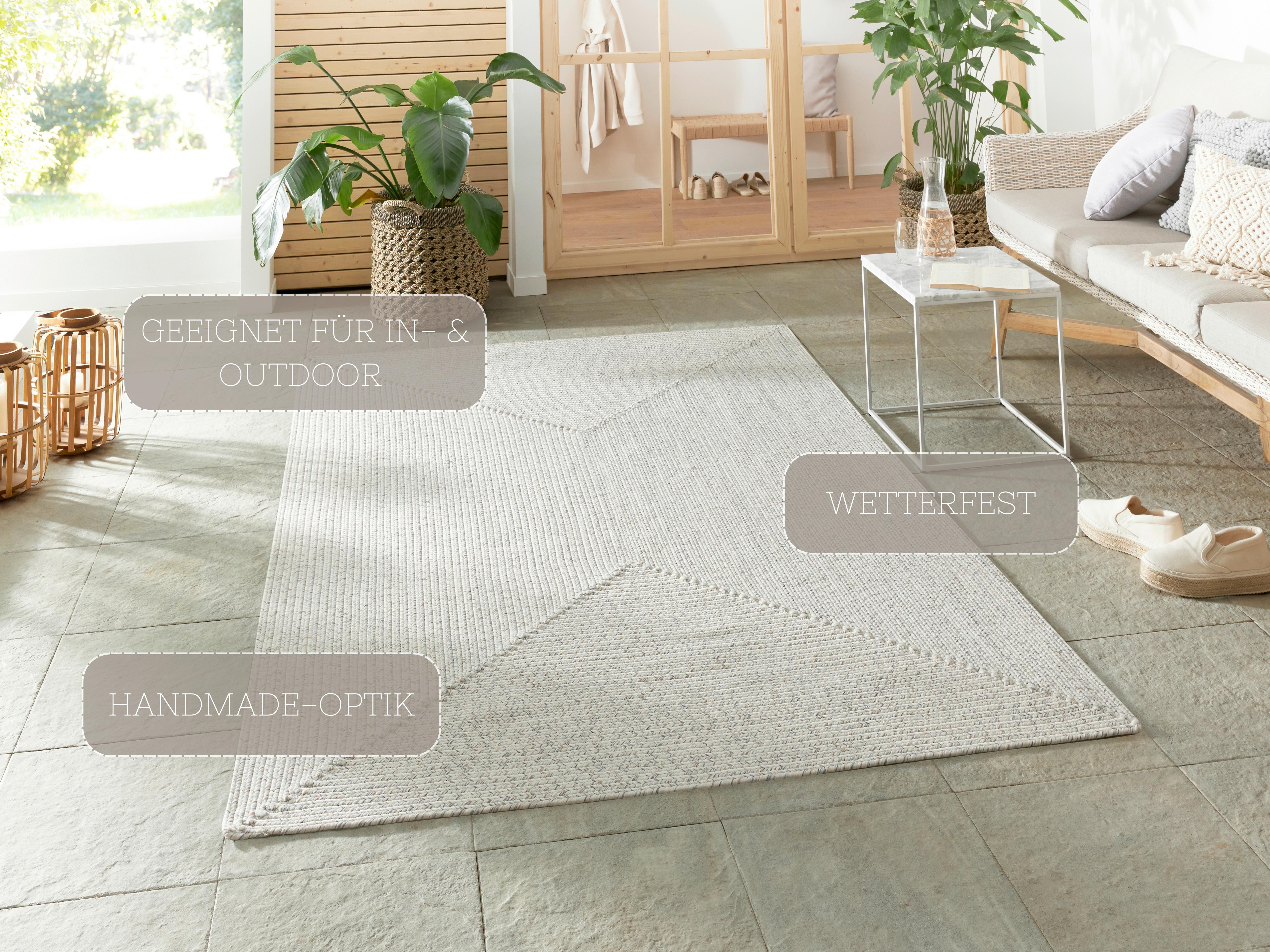 Outdoorteppich Trenzado Creme ca. 200x290cm - Multicolor/Creme, Design, Kunststoff (200/290cm)