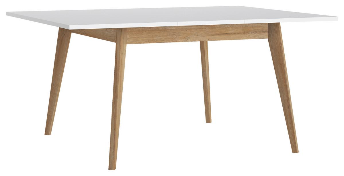 Raztegljiva Miza Plissee, Bela, Hrast, 120-160x120 - Moderno, leseni material/les (120-160/76/120cm) - Mömax