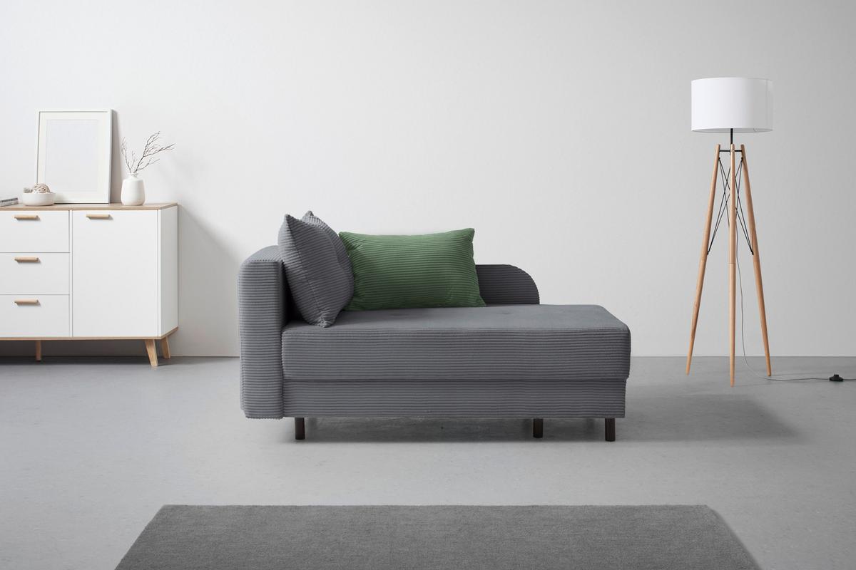 Liege Nova Dunkelgrau - Dunkelgrau/Schwarz, MODERN, Holz/Textil (85/62/145cm) - Mömax
