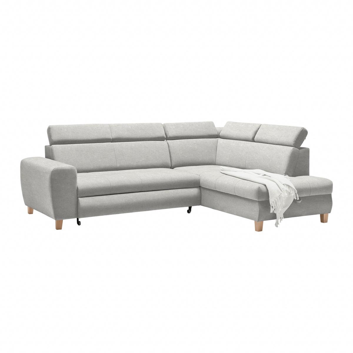 Ecksofa Lugo Hellgrau - Hellgrau, MODERN, Holz/Kunststoff (266/98/205cm) - Mömax
