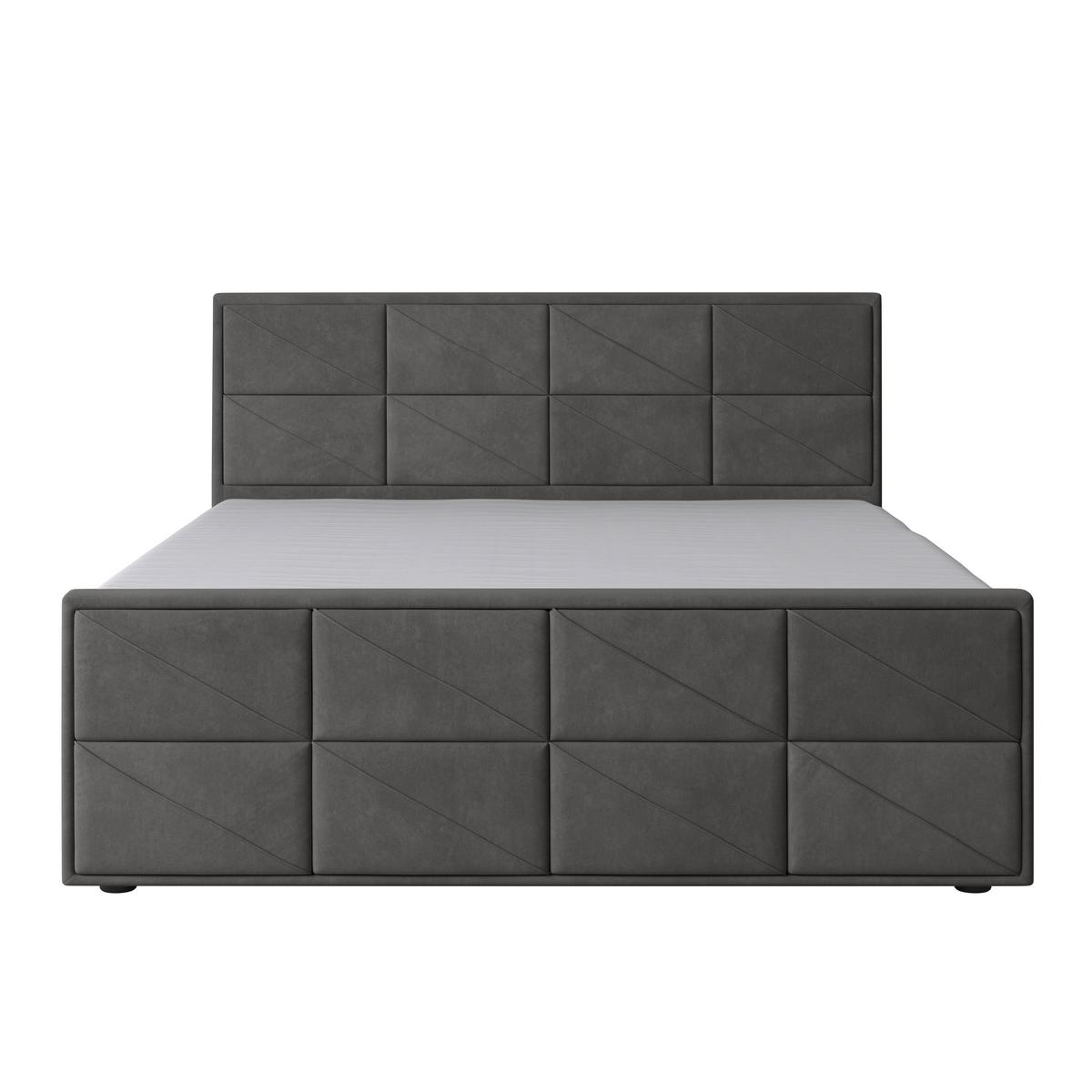 Boxspringbett Helsinki ca. 180x200 cm Anthrazit - MODERN, Holz/Kunststoff (180/200cm) - MID.YOU