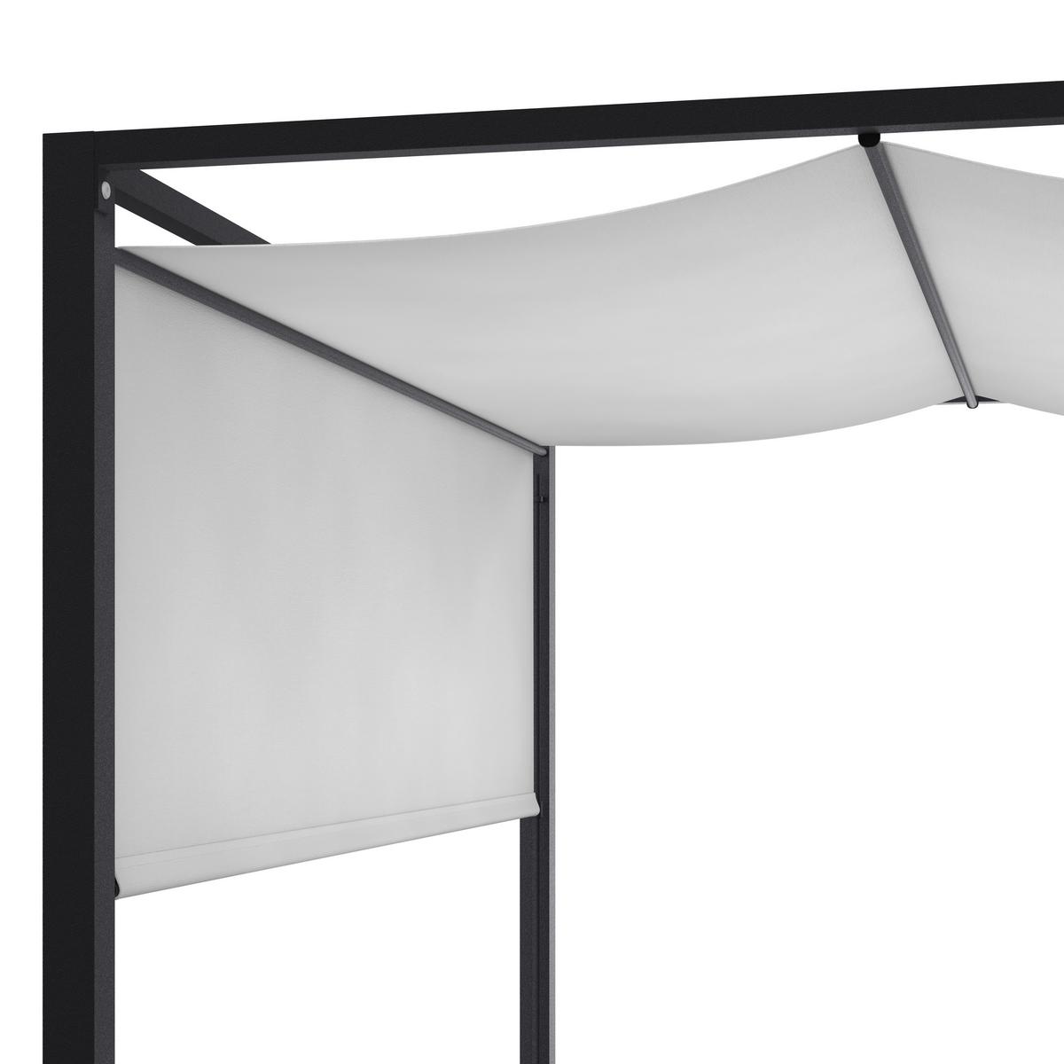 Sonnenliege Aviva Weiß Outdoorstoff/Metall - Creme/Weiß, MODERN, Textil/Metall (148/196/200cm) - Bessagi Garden