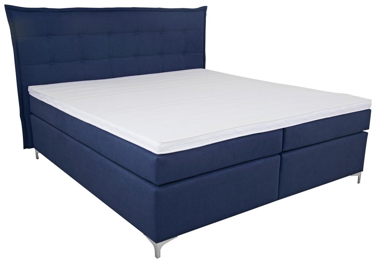 Boxspring Krevet Fabio - plava, Moderno, tekstil/metal (180/200cm)