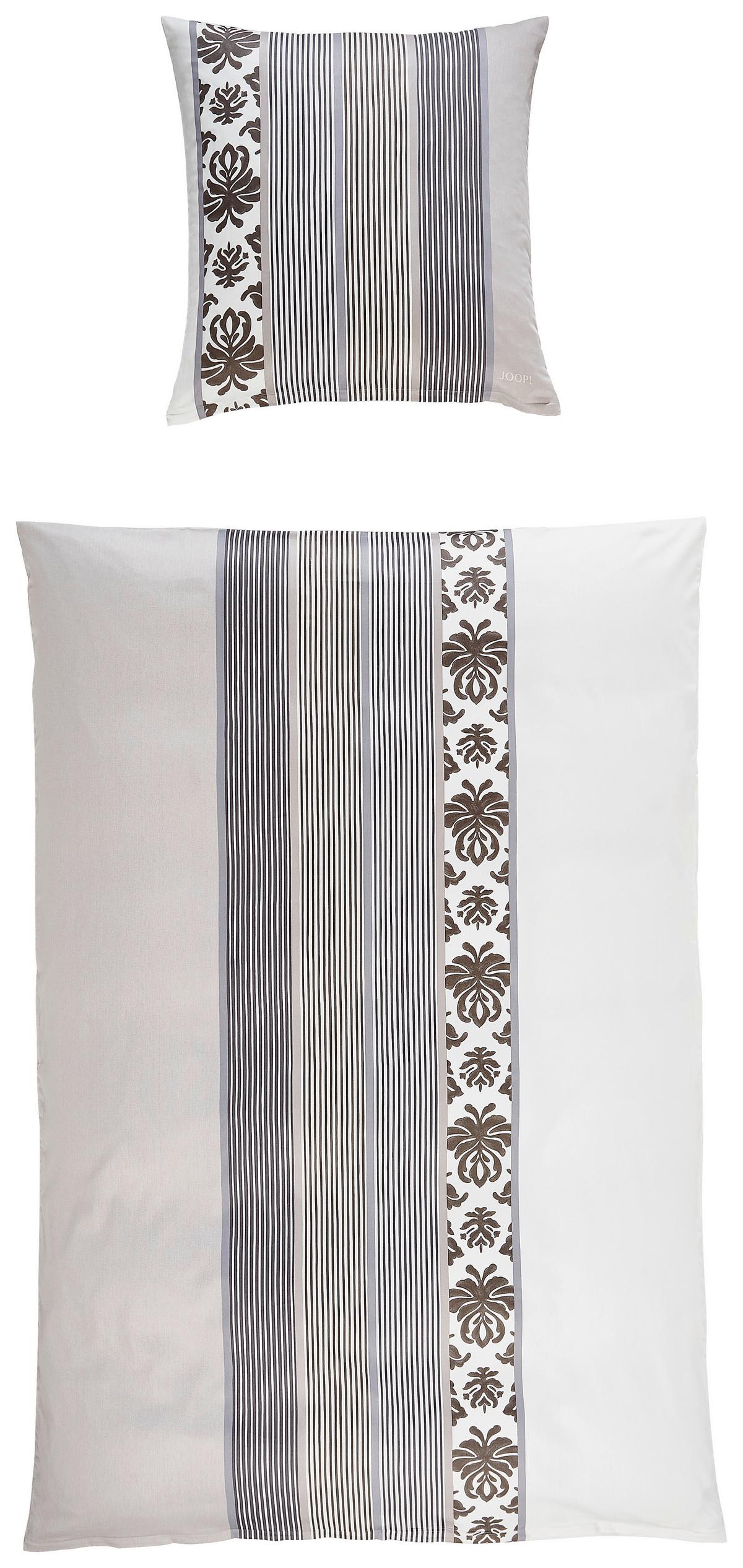 POŚCIEL JOOP! ORNAMENT STRIPES - beżowy/kolor grafitowy, Trend, tkanina (155/220cm) - Joop!