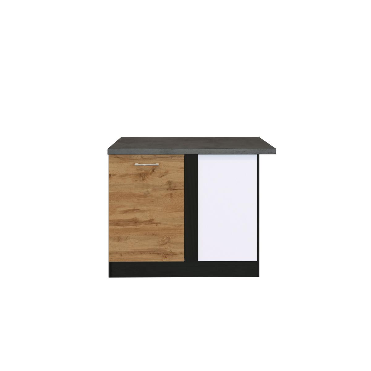 Held Eckunterschrank ca. 110 cm Eiche/Anthrazit - Chromfarben/Eichefarben, MODERN, Holzwerkstoff/Metall (110/85/60cm) - Held