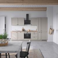 Küchenblock Cascada High m. Geräten Grau - Eiche dunkel/Schwarz, MODERN, Holzwerkstoff/Metall (330cm) - Nobilia