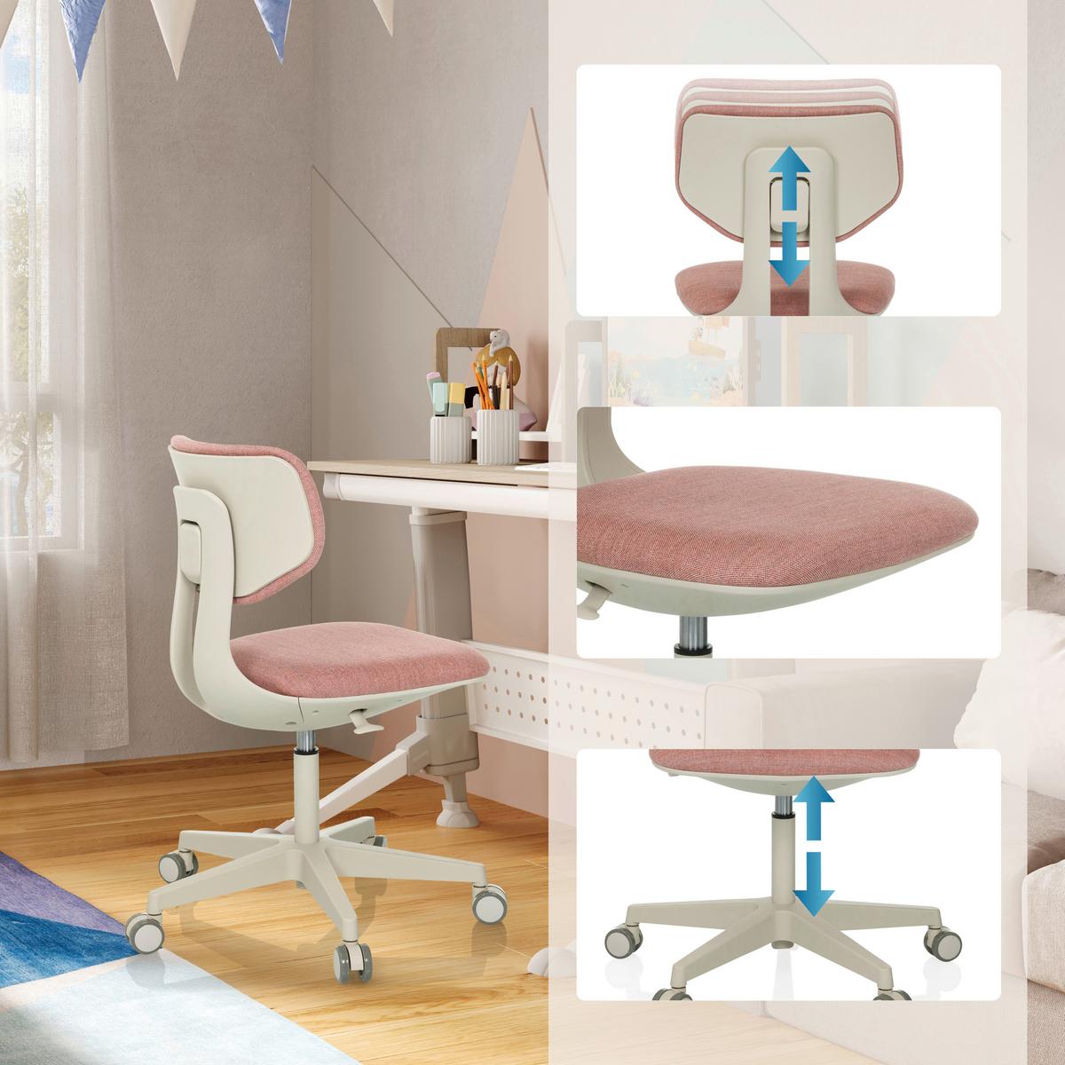 Otroški Vrtljivi Stol Kiddy Classic, Roza - roza/krem barve, Moderno, umetna masa/tekstil (52/70 - 79/52cm) - MID.YOU