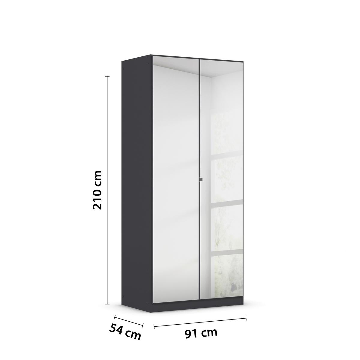 DULAP REFLECT - argintiu/gri, Modern, material pe bază de lemn (91/210/54cm)