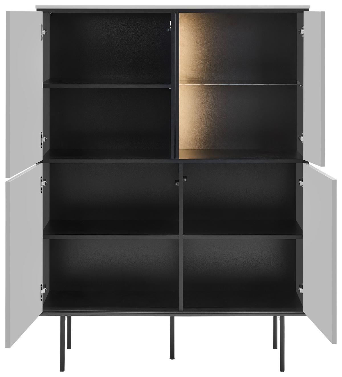 KOMODA WYSOKA KASANO - czarny/kaszmir, Design, materiał drewnopochodny/metal (91/141/41cm) - Voleo