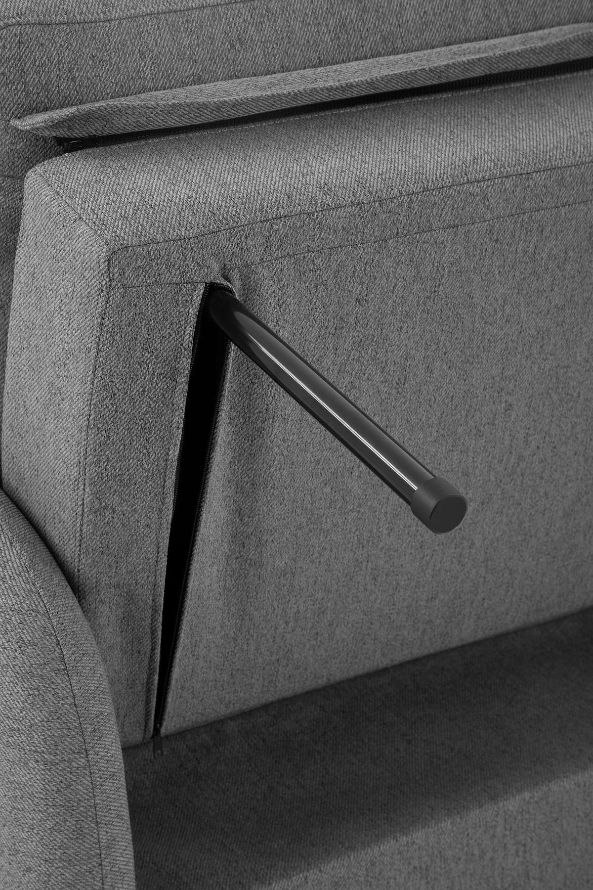 Fotelj S Funkcijo Ležišča Cosmo, Temno Siva - temno siva/črna, Design, umetna masa/tekstil (102/94/95cm) - Livetastic