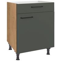Kochfeldumbauschrank Easytouch Grün - Eichefarben/Schwarz, MODERN, Holzwerkstoff/Metall (60/87/56cm) - Nobilia