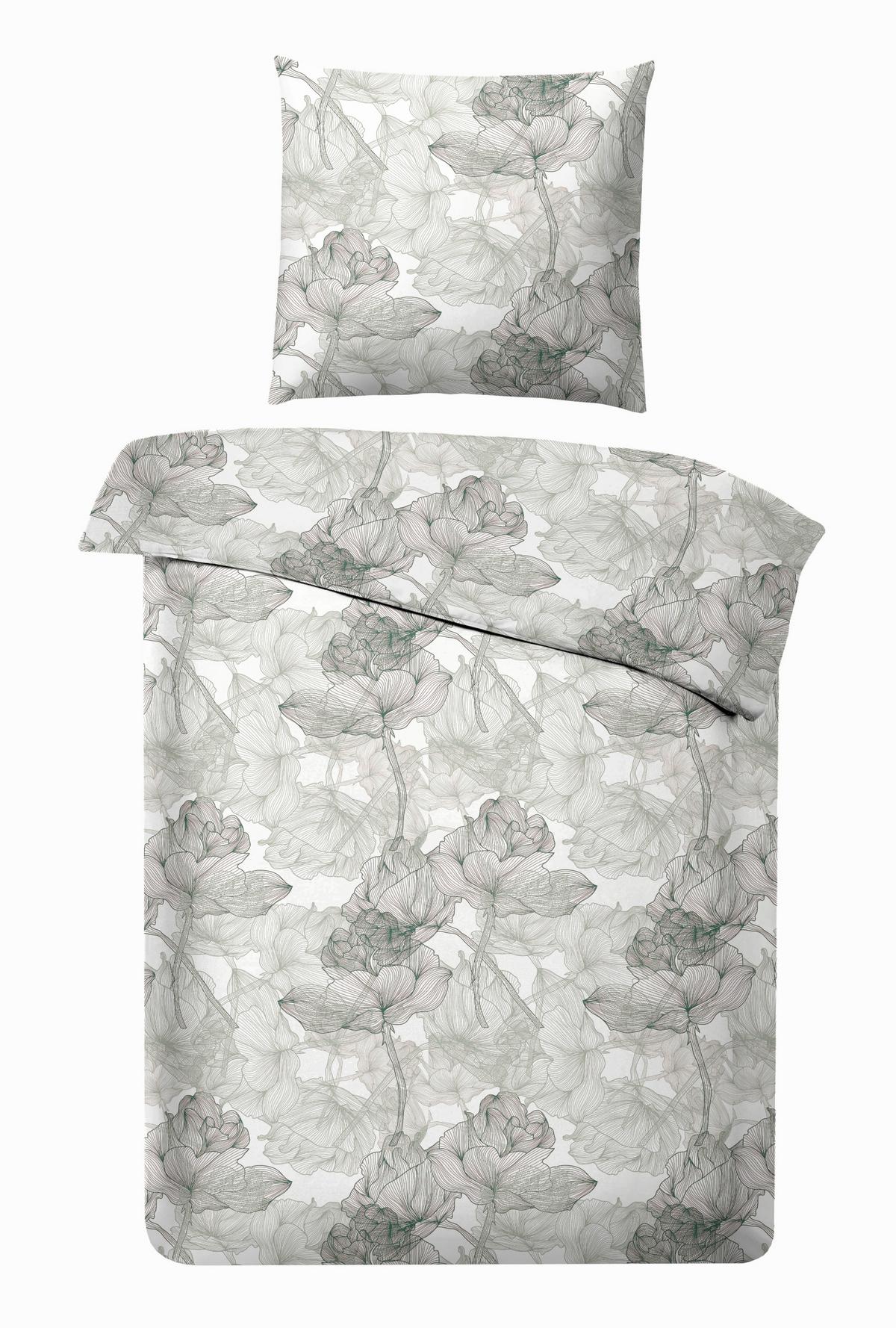 Bettwäsche Bio-Eva in Anthrazit ca. 135x200cm - Anthrazit, MODERN, Textil (135/200cm) - ecoTree