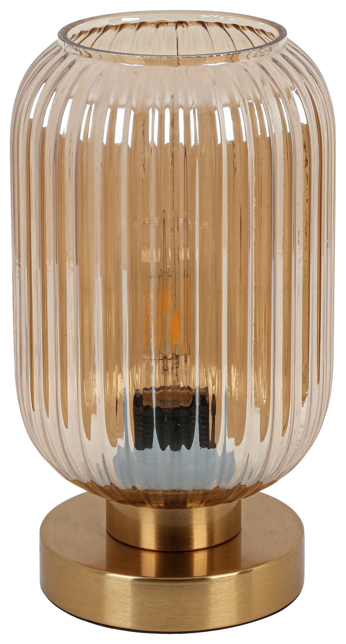 Tischleuchte Exi Messingfarben max. 25 Watt - Messingfarben, MODERN, Glas/Kunststoff (14/24cm) - Mömax