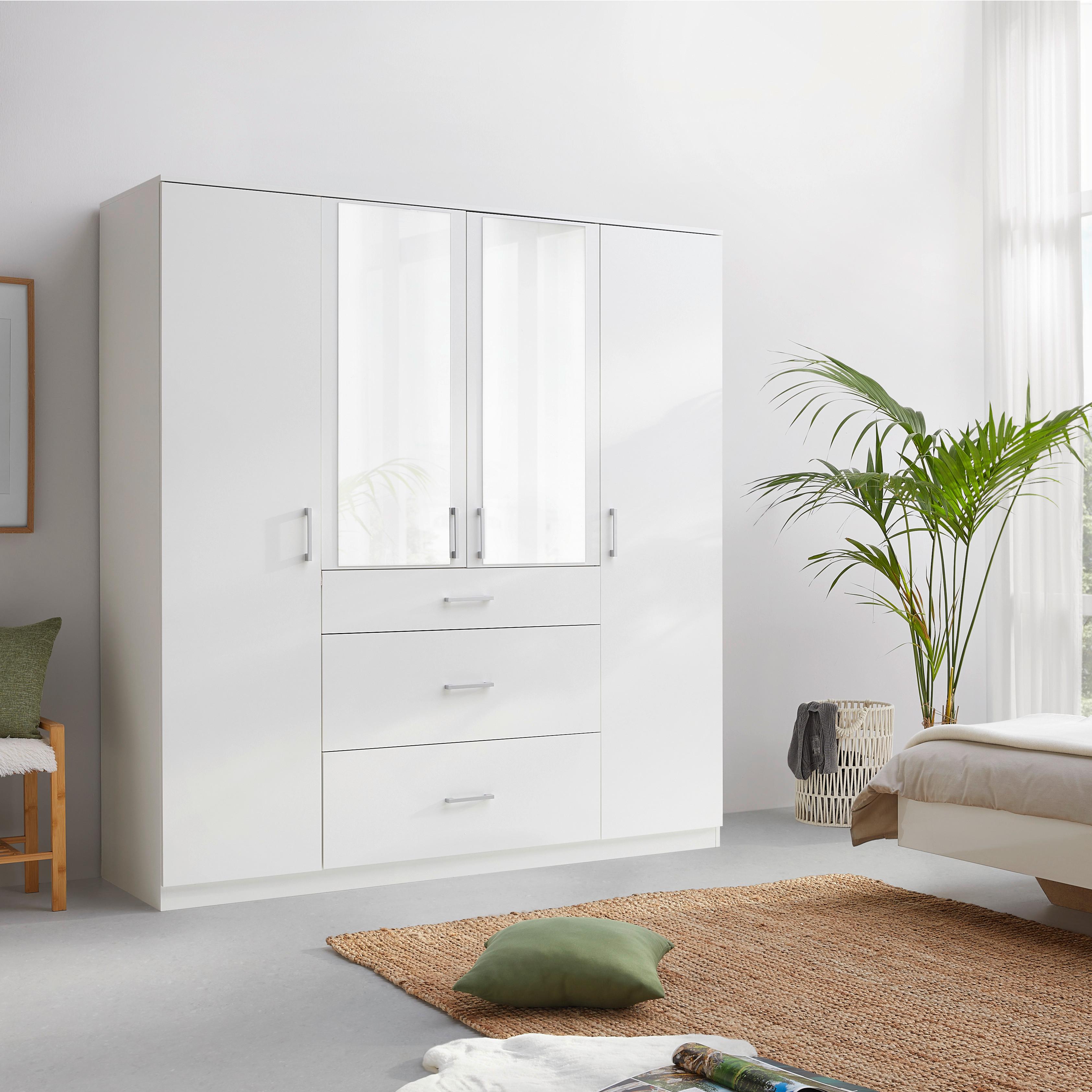 Drehtürenschrank Lasse Weiß - Weiß, KONVENTIONELL, Holz (180/196,5/55cm) - Mömax