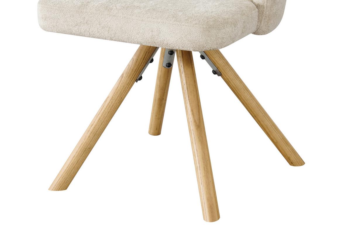 Stuhl Frida Beige/eichefarben - Eichefarben/Beige, Modern, Holz/Textil (57/76/57cm) - Mömax