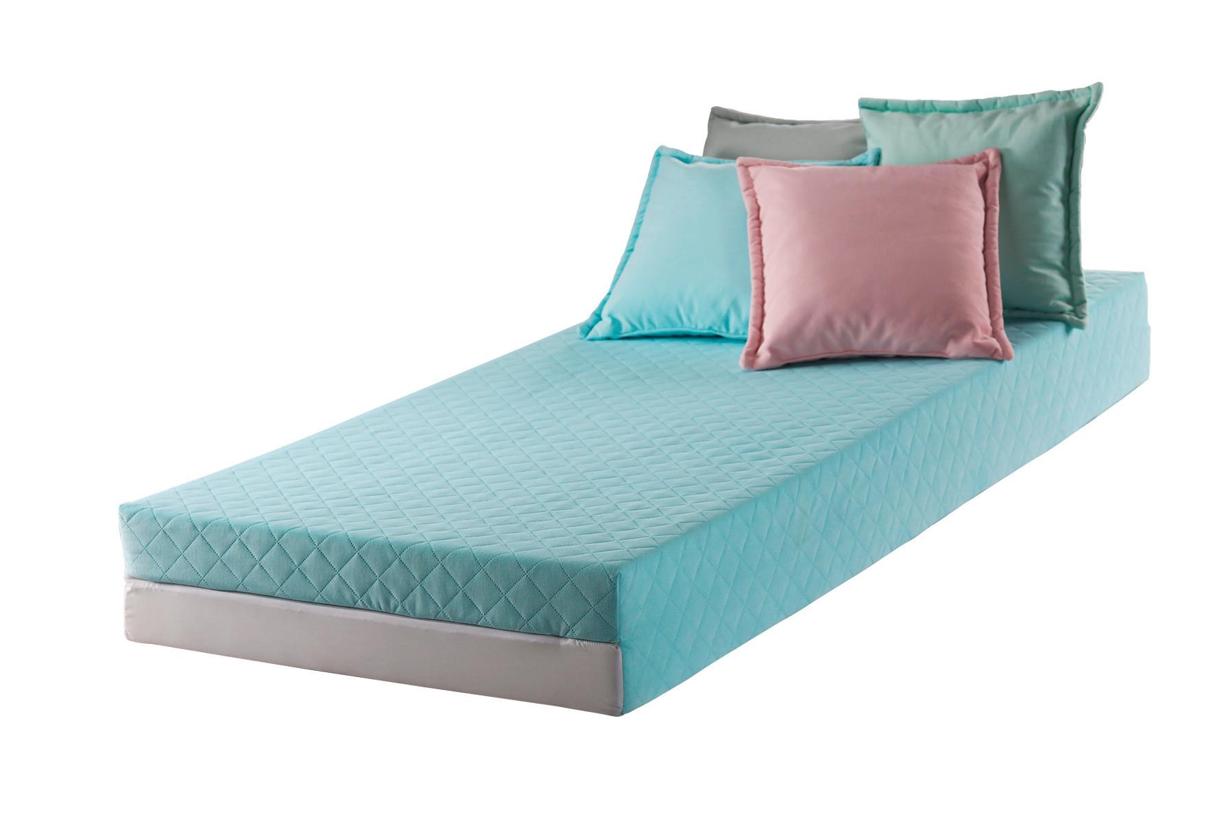 Faltmatratze Beauty H1 ca. 90-180x200cm - Hellblau, Textil (90/200cm) - Nadana