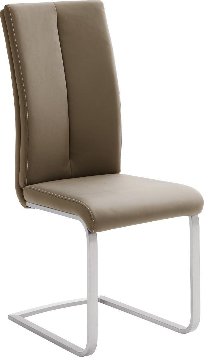 KRZESŁO NA PŁOZIE PAULO II - kremowy/cappuccino, Design, metal/tkanina (42/104/61cm) - Novel