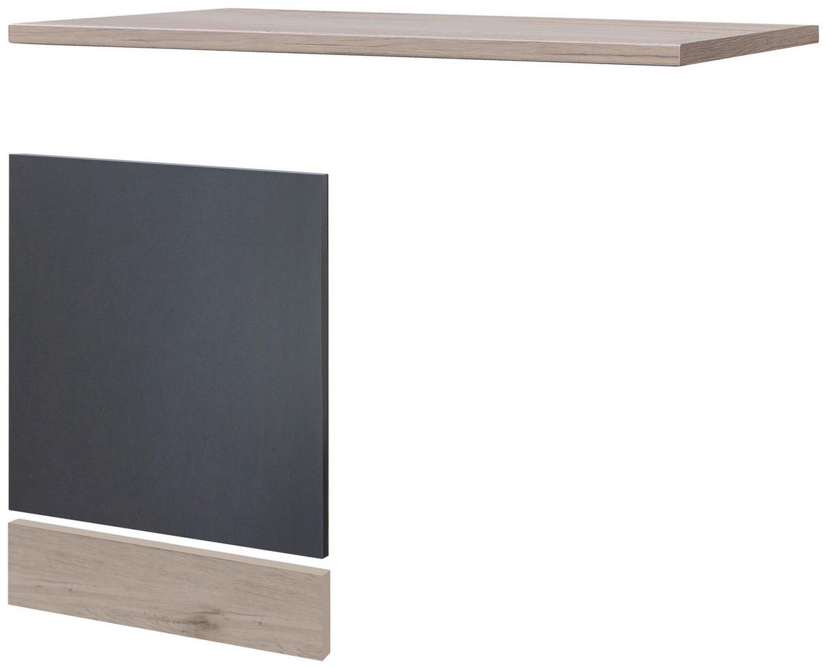 Letvica Pomivalnega Stroja Shadow, Siva, Barva Hrasta - temno siva/hrast san remo, Moderno, leseni material (110/85/60cm)