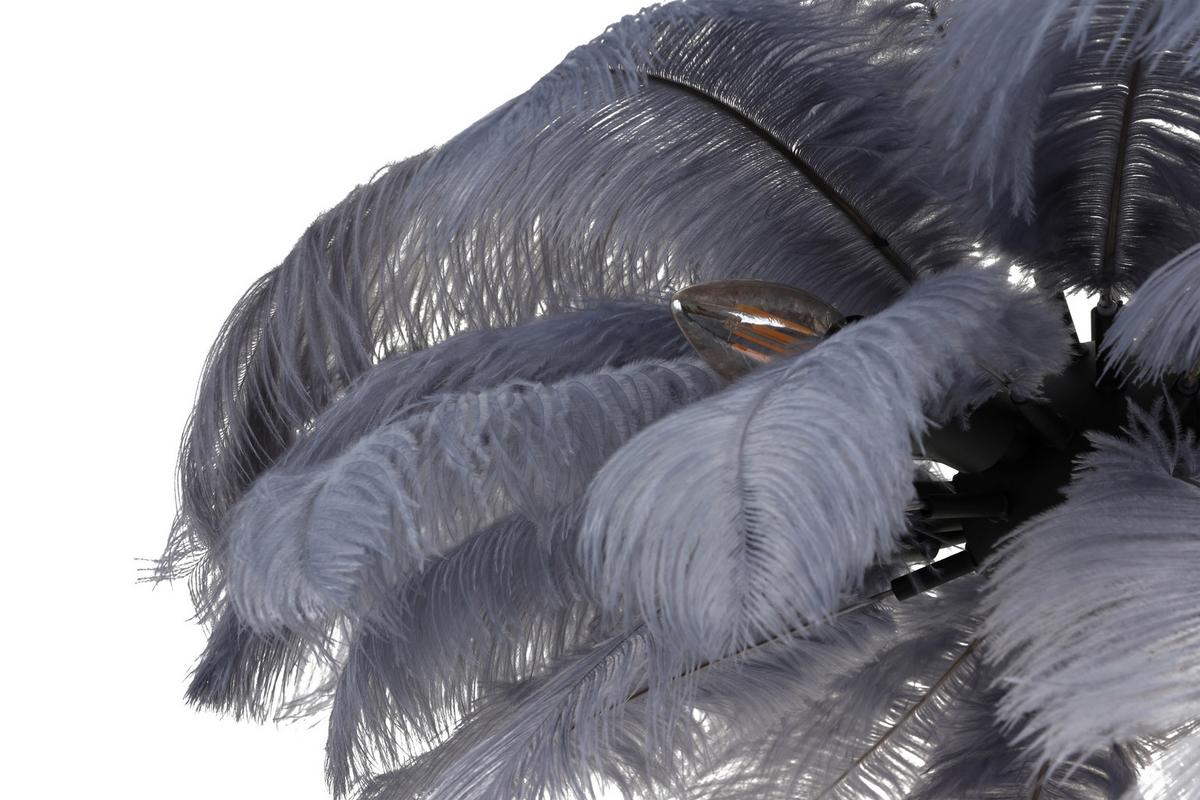 Stehleuchte Fedi Grau/Schwarz max. 3 Watt - Schwarz/Grau, MODERN, Textil/Metall (55/55/160cm) - Mömax