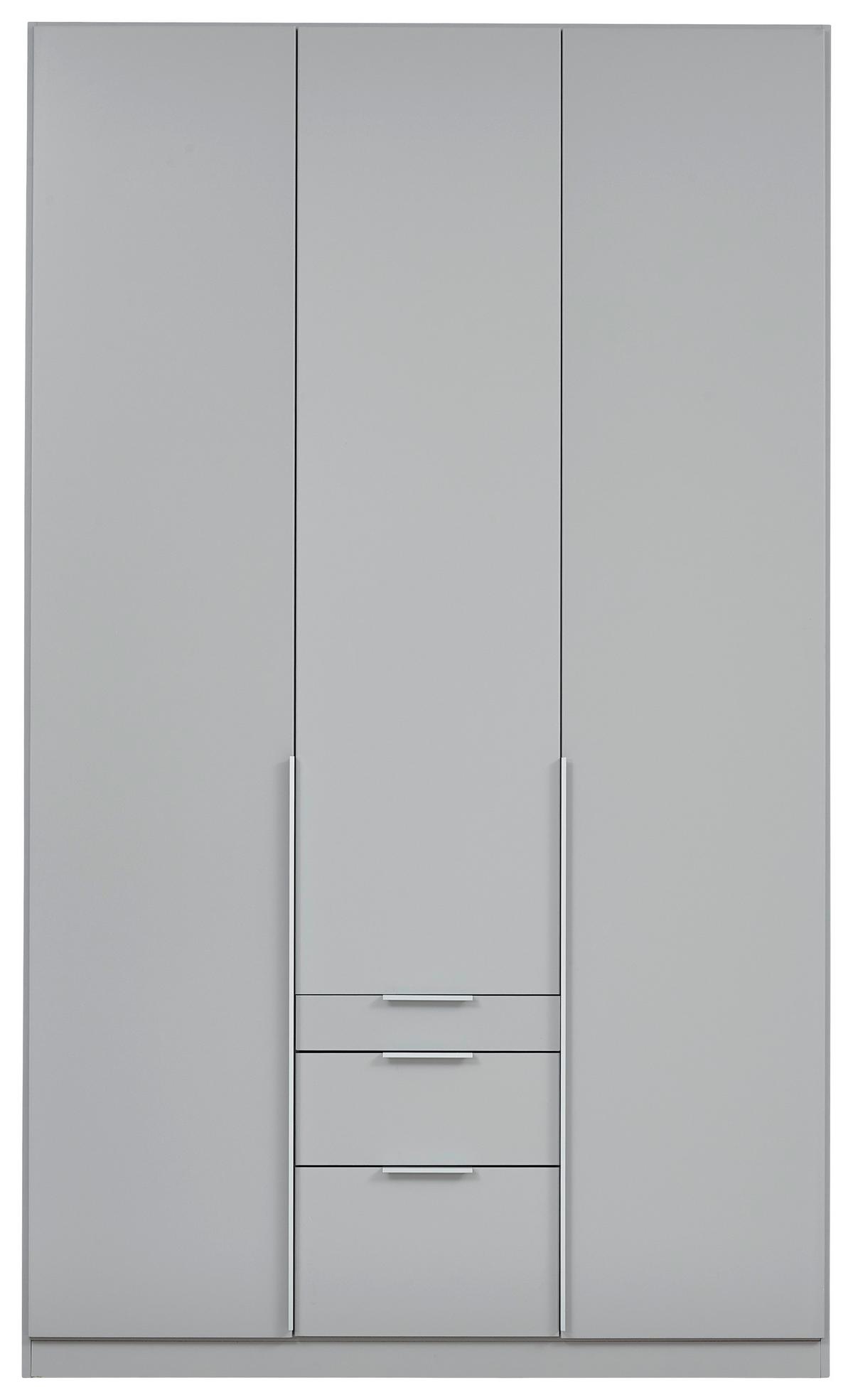 Dulap cu uși rotative ALABAMA - gri deschis, Modern, material pe bază de lemn (136/229/54cm)