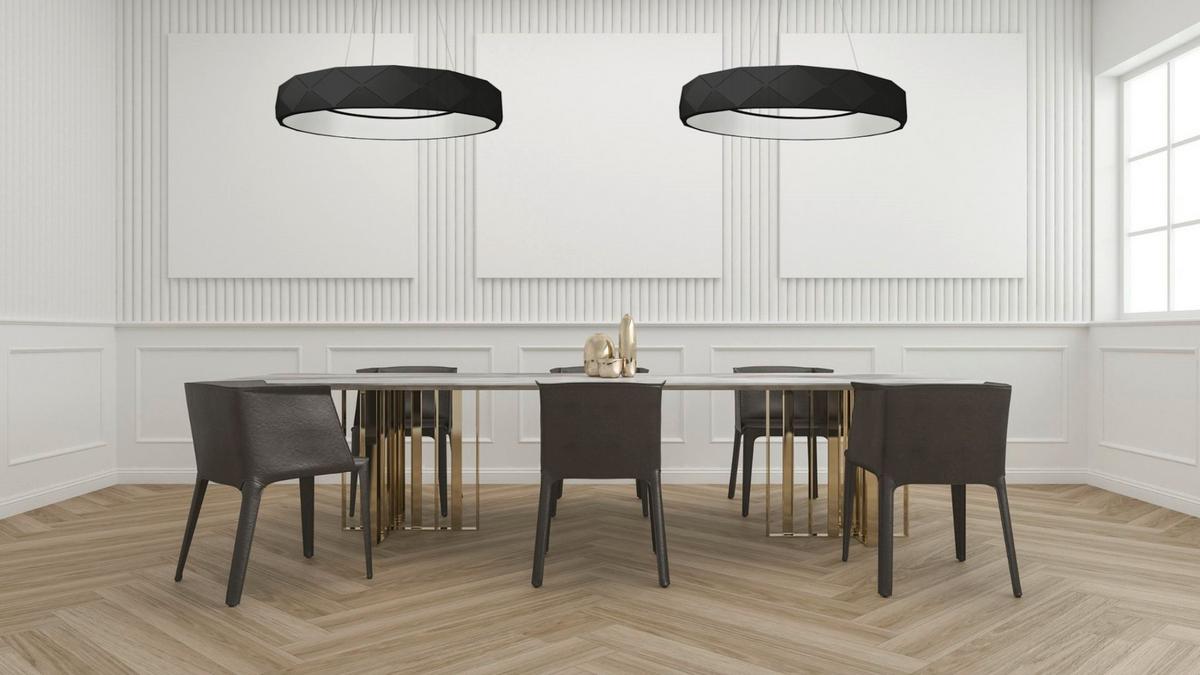 Hängeleuchte Lp-8069/1p Led Bk_reus - Schwarz, Design, Metall (60/100cm)