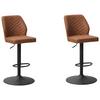 Barhocker-Set Grayson 2er-Set ca. 42x114 cm Cognac - Cognac/Schwarz, KONVENTIONELL, Textil/Metall (42/114/52cm) - MID.YOU