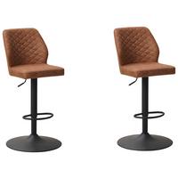 Barhocker-Set Grayson 2er-Set ca. 42x114 cm Cognac - Cognac/Schwarz, KONVENTIONELL, Textil/Metall (42/114/52cm) - MID.YOU