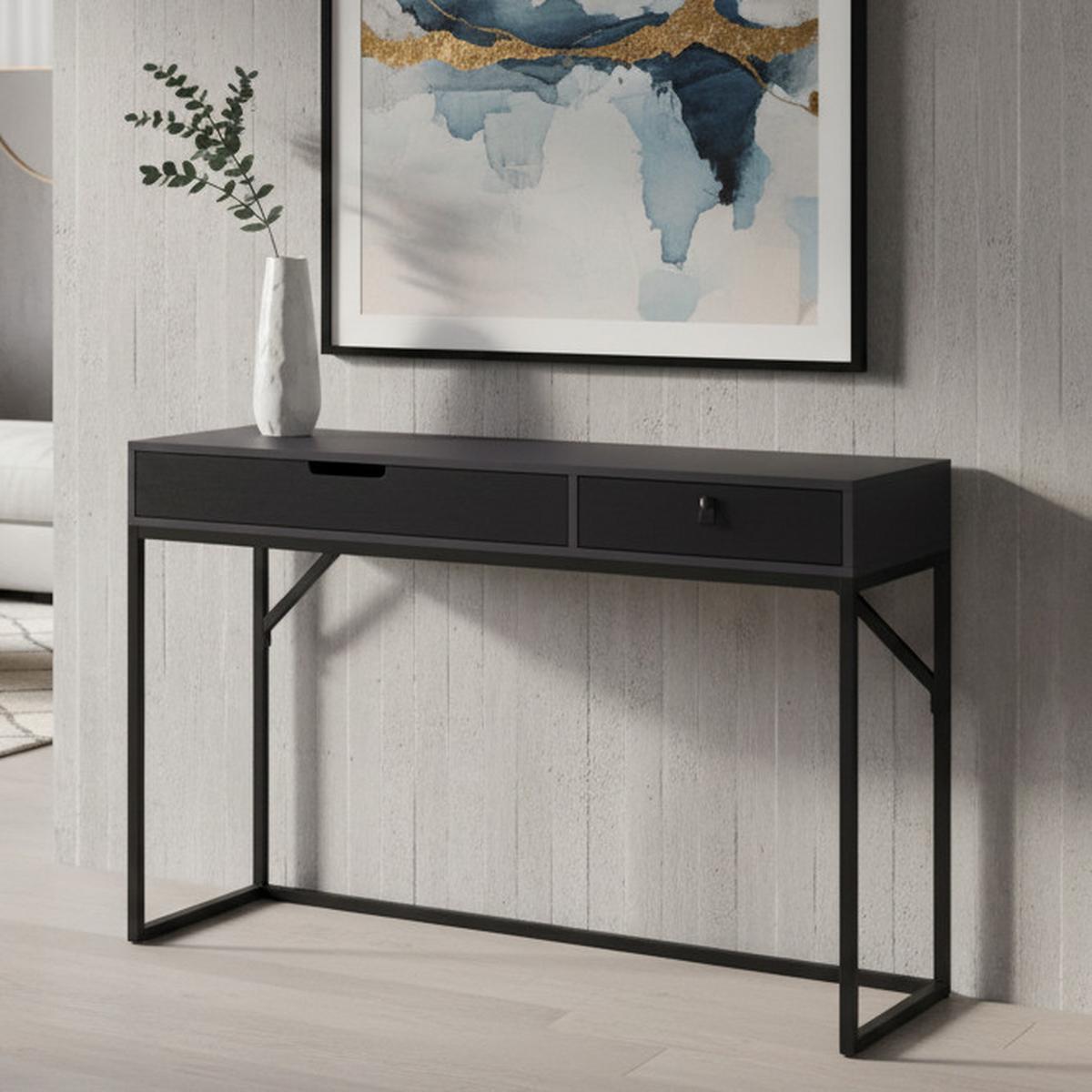 Konsolentisch Sophia Schwarz Metall/MDF - Schwarz, MODERN, Holzwerkstoff/Metall (120/78/40cm) - Bessagi Home