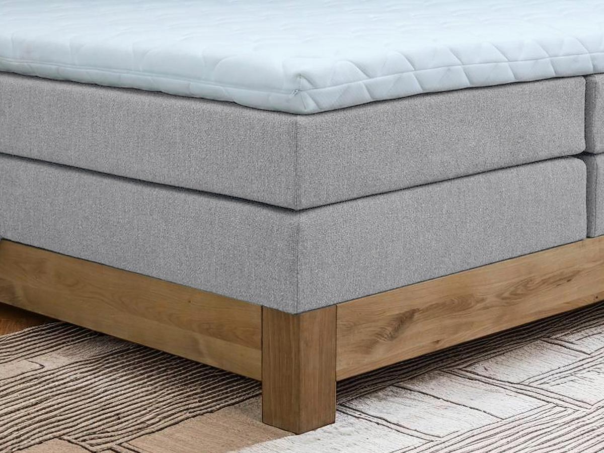 Boxspringbett Cloud Hellgrau ca. 160x200cm - Eichefarben/Hellgrau, KONVENTIONELL, Holz/Holzwerkstoff (160/200cm) - Premium Living