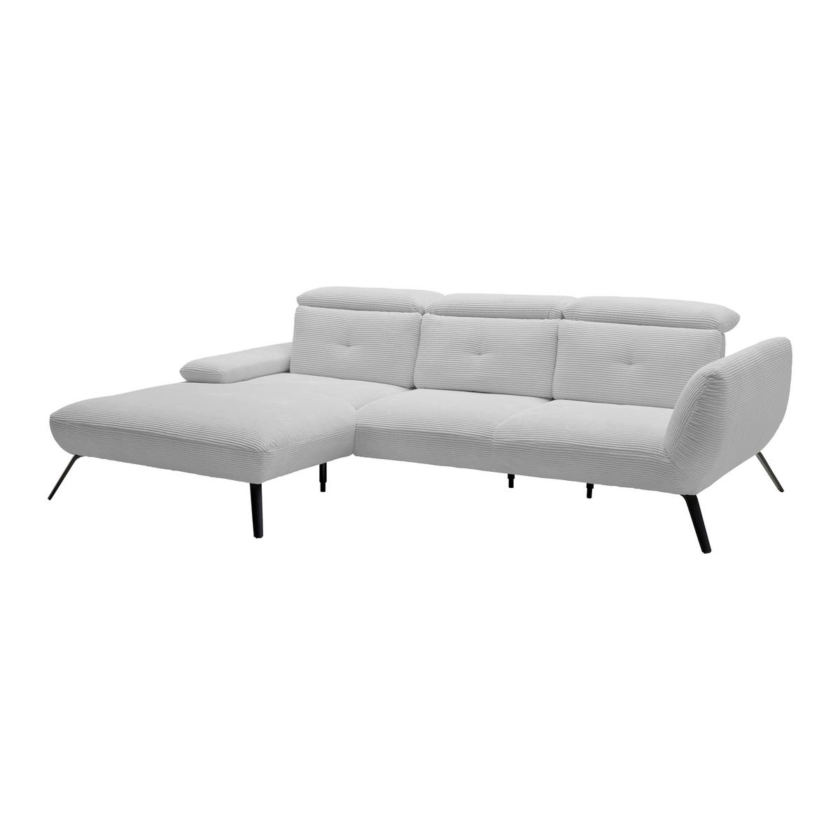 Wohnlandschaft Seattle Hellgrau - Hellgrau/Schwarz, MODERN, Holzwerkstoff/Textil (196/301cm) - Premium Living