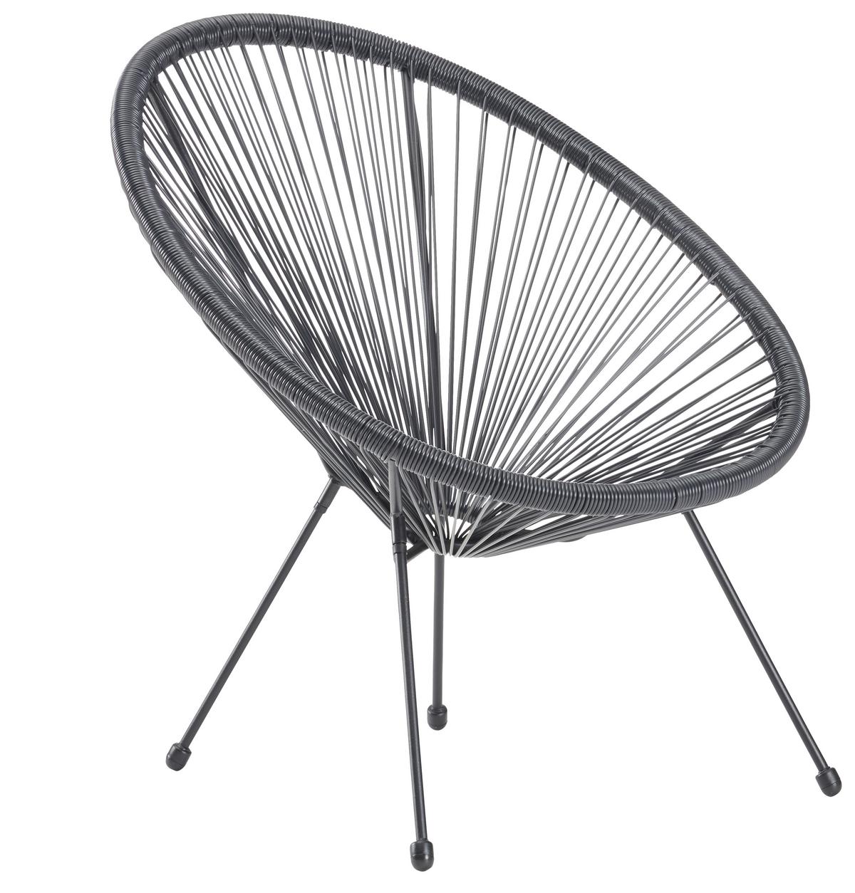 OGRODOWY FOTEL RELAKSACYJNY UNO - czarny, Modern, tworzywo sztuczne/metal (71/82/81cm) - Mömax