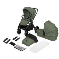 WÓZEK DZIECIĘCY - ZESTAW MIKA PLUS 2IN1 - oliwkowa zieleń, Basics (62/62/40cm) - Lionelo