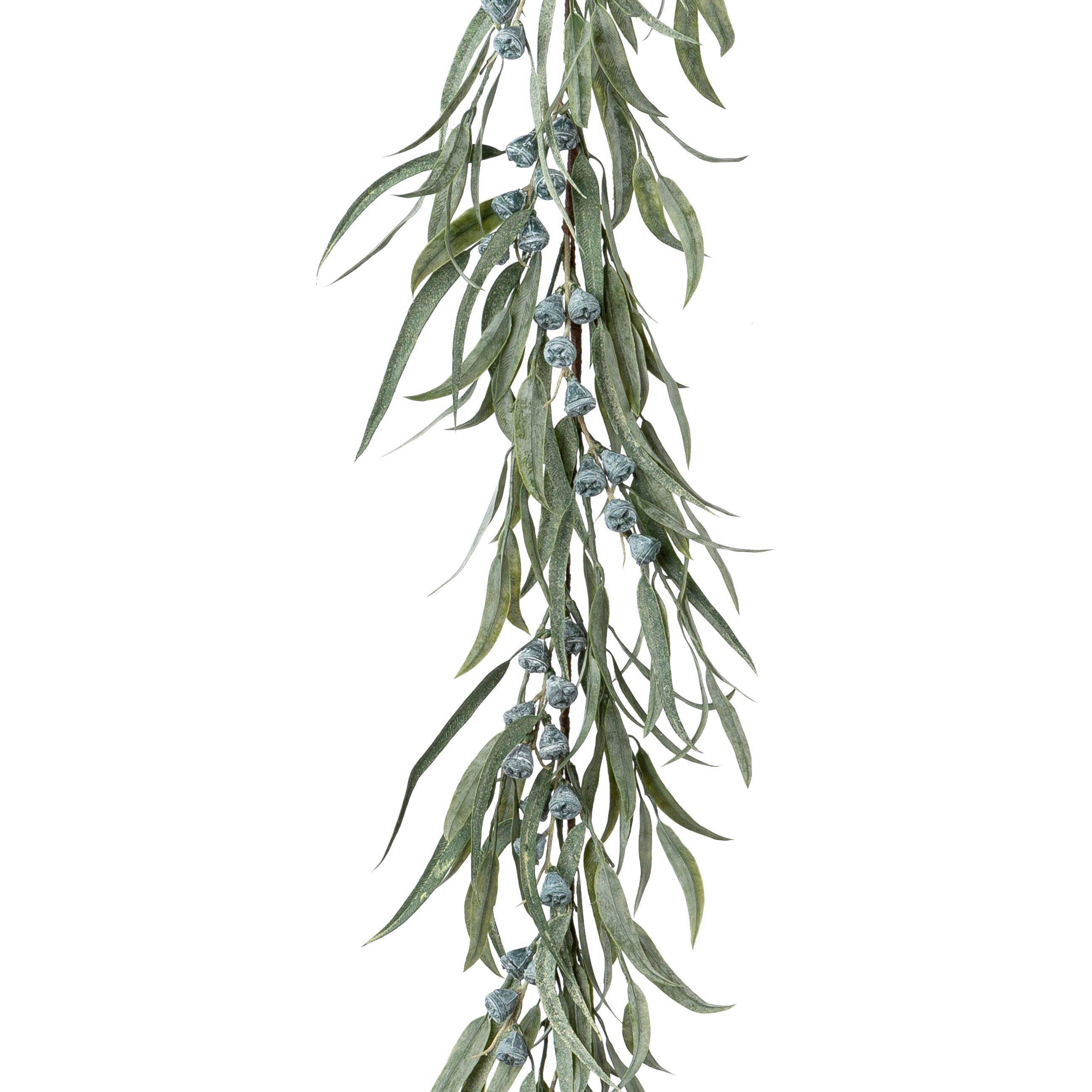 Dekopflanze Grau/Grün - Grau/Grün, Basics, Kunststoff (185cm)