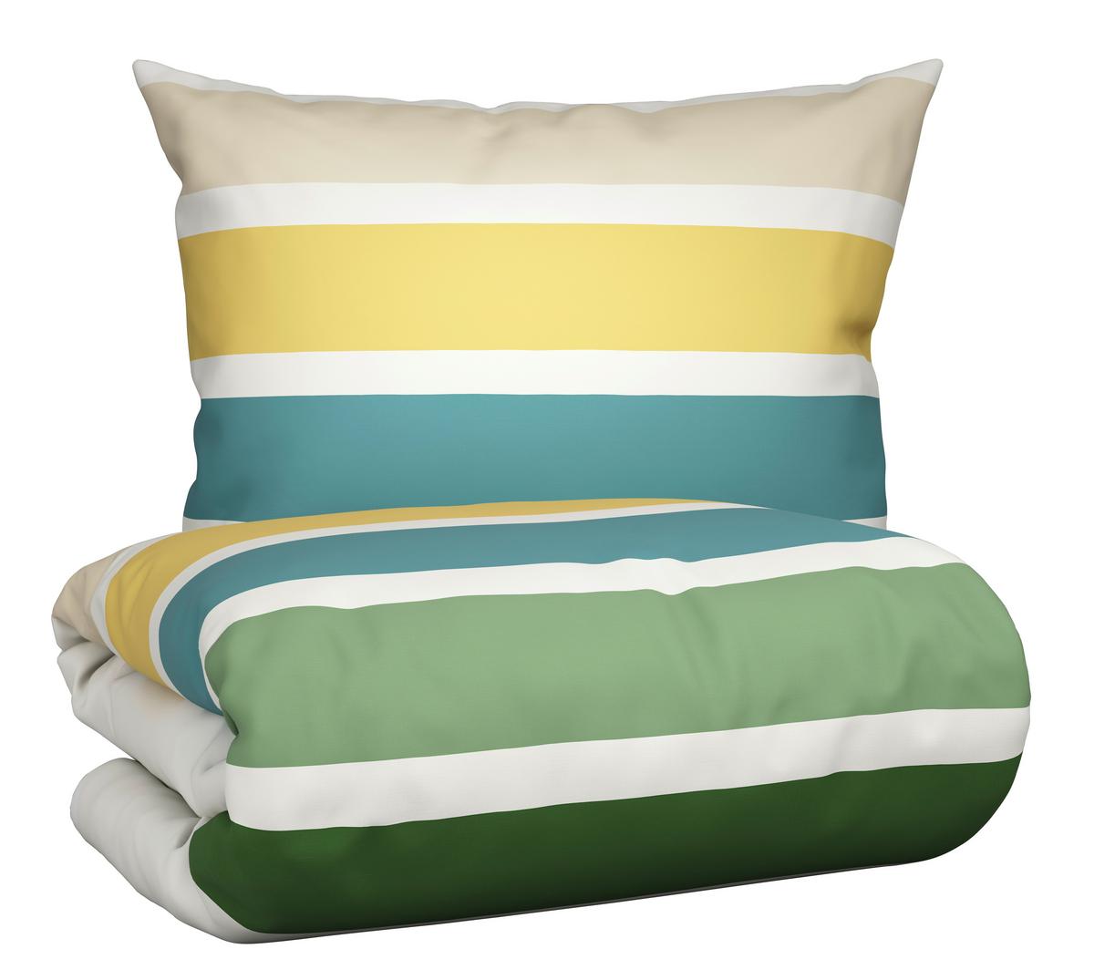 Ágyneműhuzat-garnitúra Silke - sárga/zöld, Modern, textil (140/200cm) - Modern Living