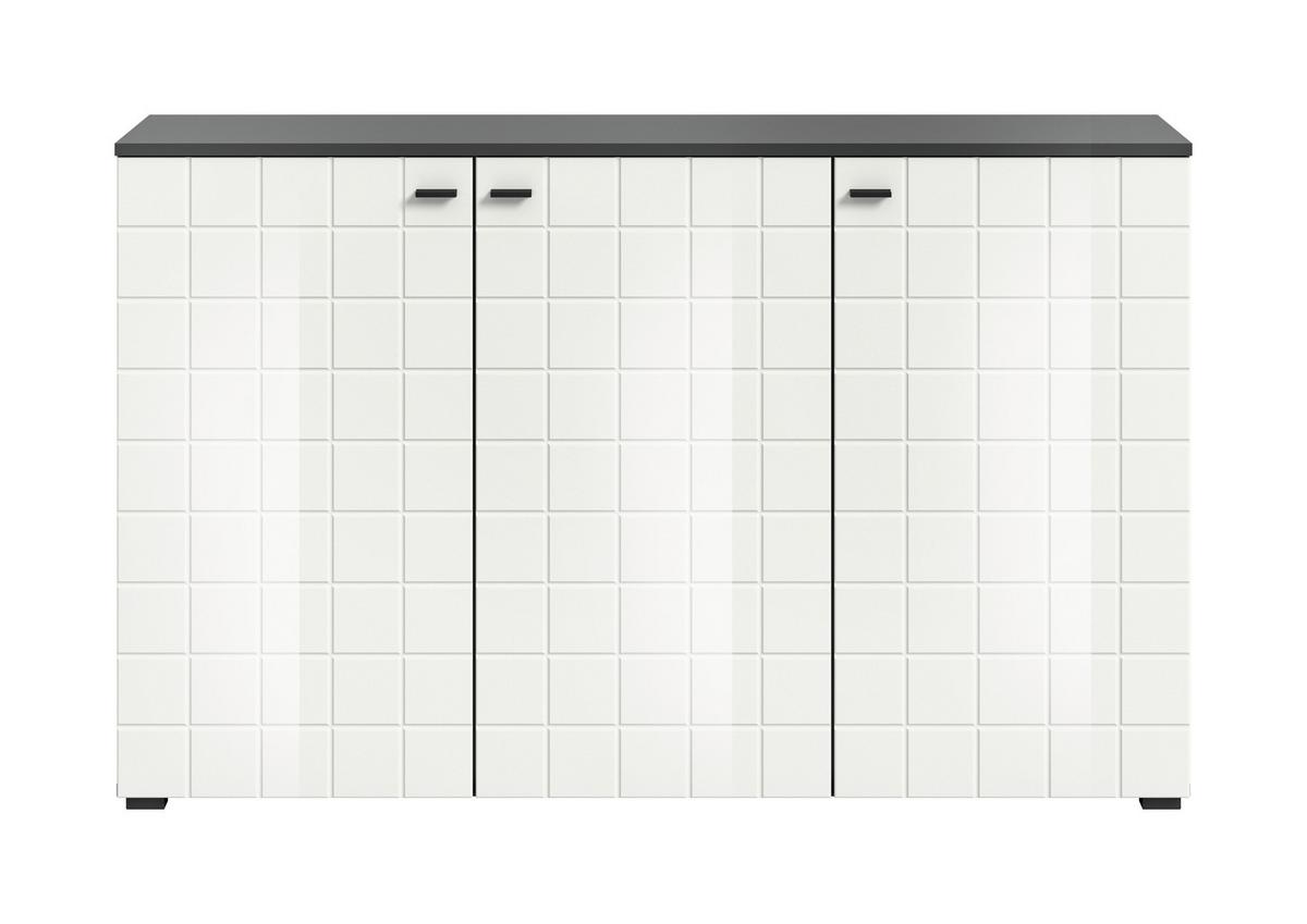 Komoda Monte, Bela, Antracit - črna/bela, Design, umetna masa/leseni material (138/87/37cm) - MID.YOU
