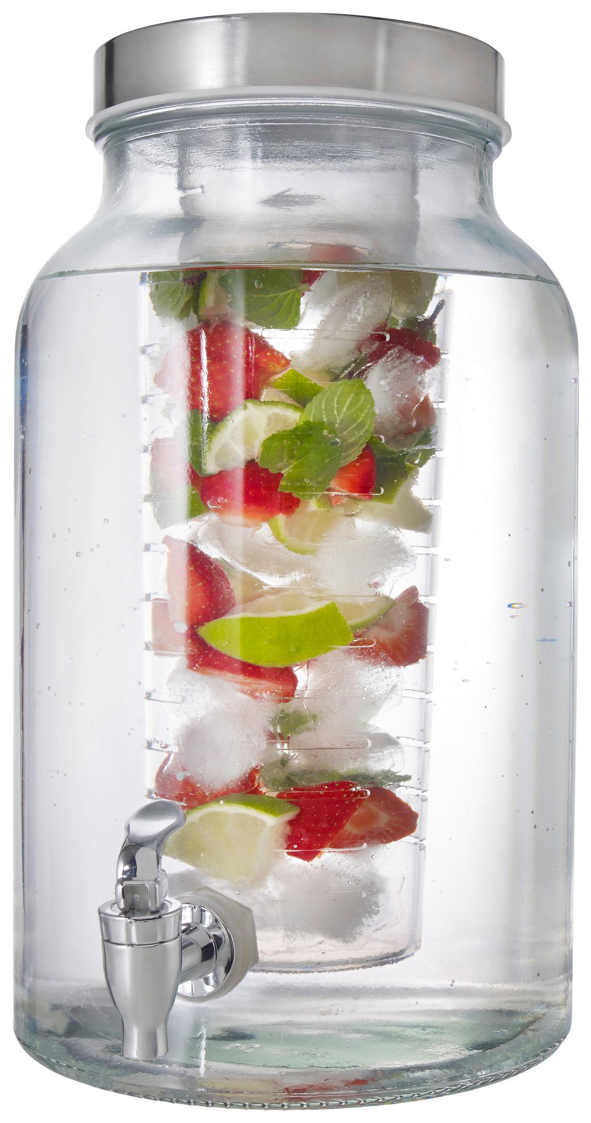 DOZOWNIK DO NAPOJÓW 50684-2 - kolor stalowy/przezroczysty, Basics, tworzywo sztuczne/metal (5,6l) - Novel