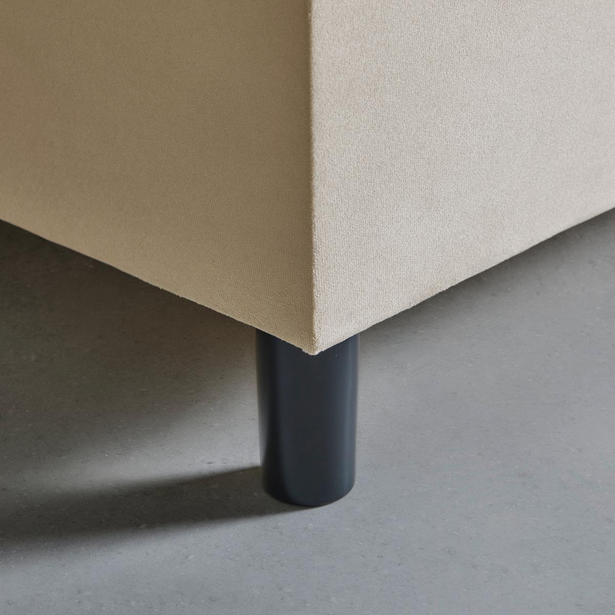 Boxbett Roma ca. 180x200 cm Beige mit Topper - Beige/Schwarz, MODERN, Holz/Textil (180/200cm) - Bessagi Home