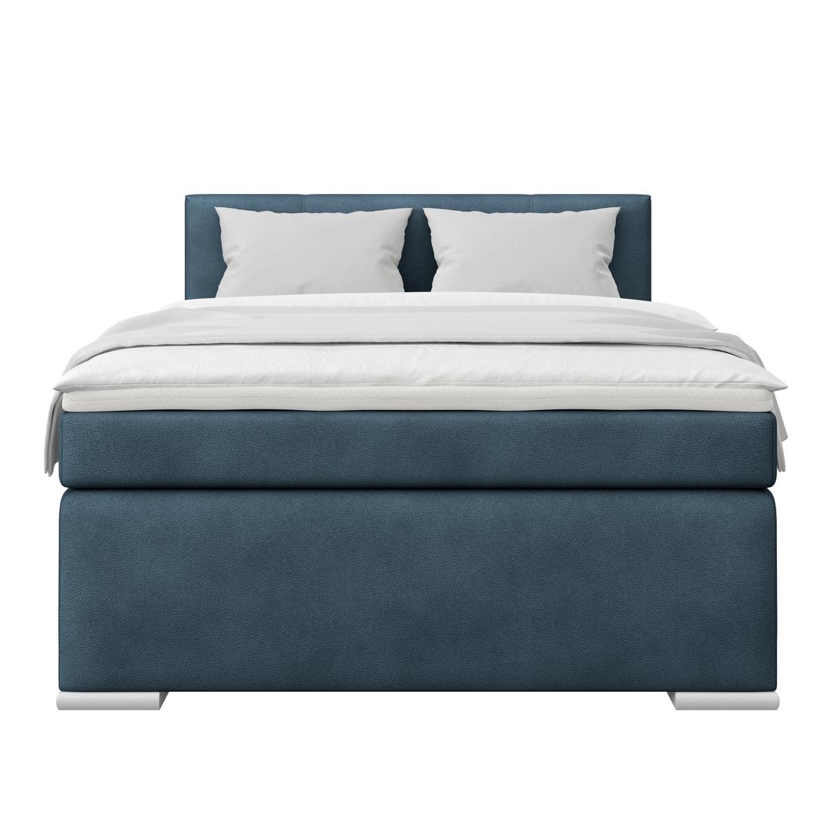 Boxspring Krevet Mira - tamno plava, Konvencionalno, metal/tekstil (140/200cm) - Best Price