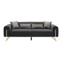 3-Sitzer-Sofa Aile in Schwarz/Goldfarben - Goldfarben/Schwarz, LIFESTYLE, Textil (244/80/90cm) - Based