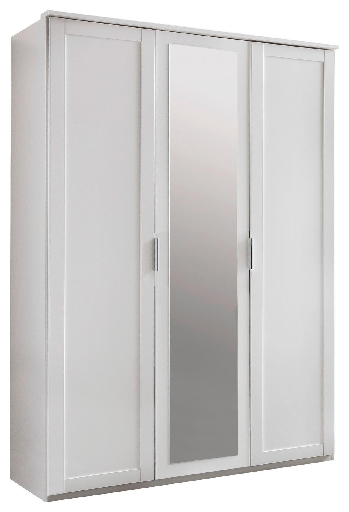 Ormar S Klasičnim Vratima Nadja - bijela/srebrne boje, Konvencionalno, staklo/drvni materijal (135/210/58cm) - Modern Living